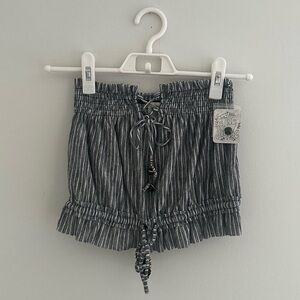 Free People Blue & White Striped Bandeau Crop Top - Size XS, New with Tags